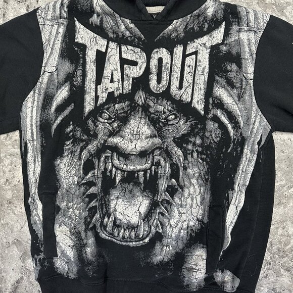 Tapout Fight Co Demon Y2K MMA Hoodie Mens Size S Black White READ - Picture 4 of 9